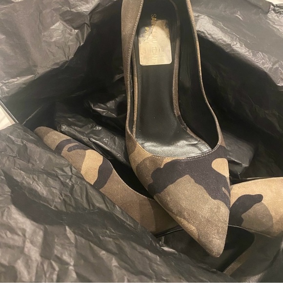 Ysl saint laurent green black and brown army fatigue suede pumps - Picture 5 of 6